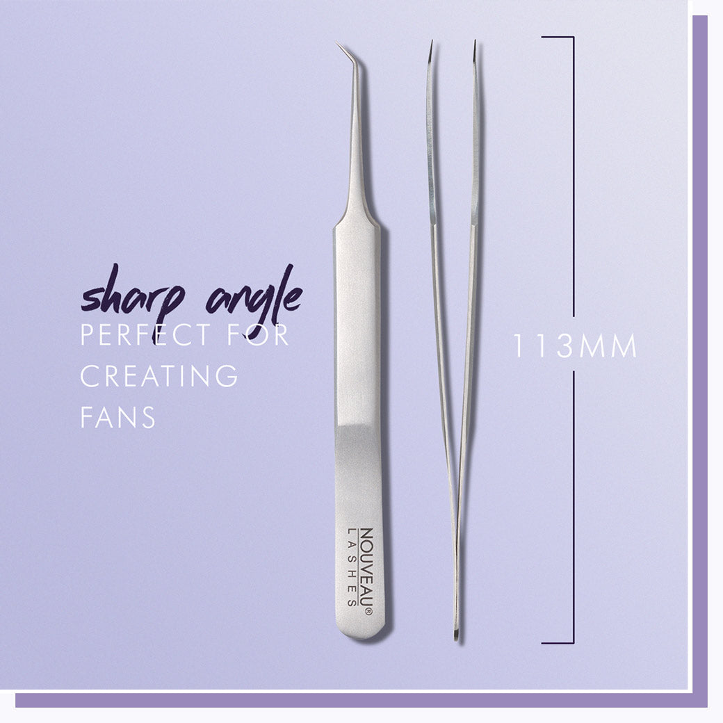 Pinzette Volumewinkel Pinzetten Diese Pinzette ist aus deutschem chirurgischem Edelstahl handgefertigt.Sie kann als isolierende Pinzette verwendet werden.InhaltEine Pinzette Nouveau Lashes