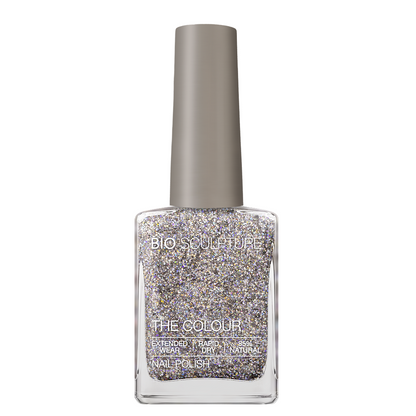Popping Petals Nail Polish – Bio Sculpture Produktflasche; Farbton ein feiner mehrfarbiger Glitter mit zarten Pastellpartikeln
